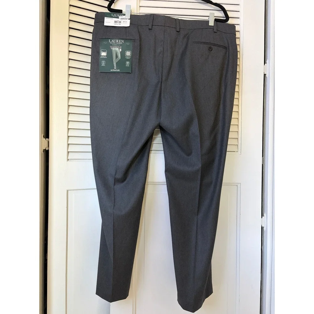 Lauren Ralph Lauren Ultraflex Grey Classic Fit Dress Pants 40W x 30L NWT